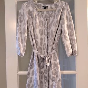White leopard print dress